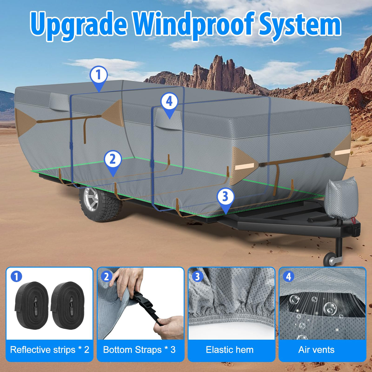 9 Layers 12-14ft Tent Trailer Cover Y551