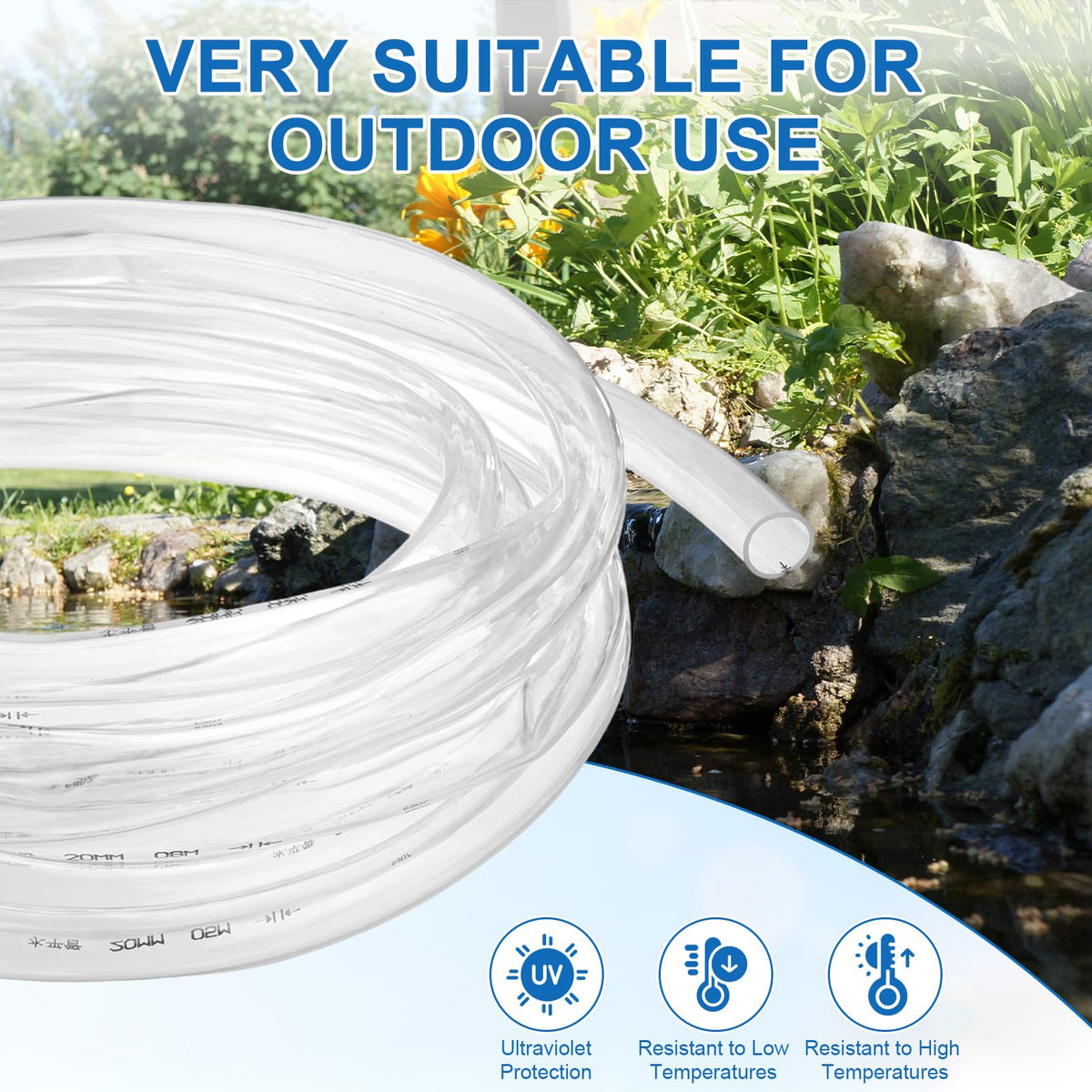 Clear 3/4" ID x 1" OD 100ft Flexible Vinyl Tubing F491