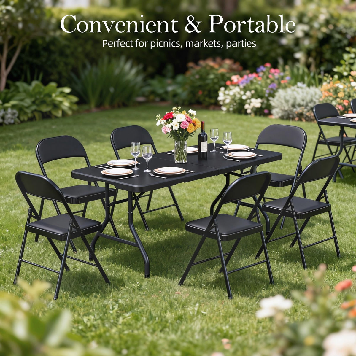 6FT Heavy Duty Foldable Plastic Table J96493