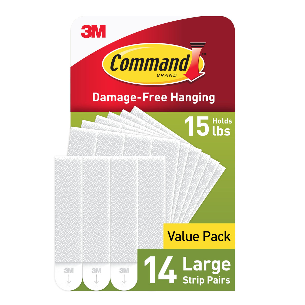 15 lb Large Picture Hanging Strips 14 Pairs White Adhesive S267