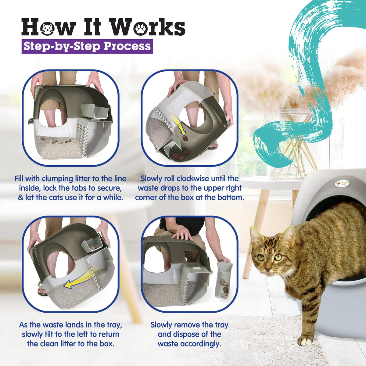 Self Cleaning Litter Box Regular Size Grey B58883