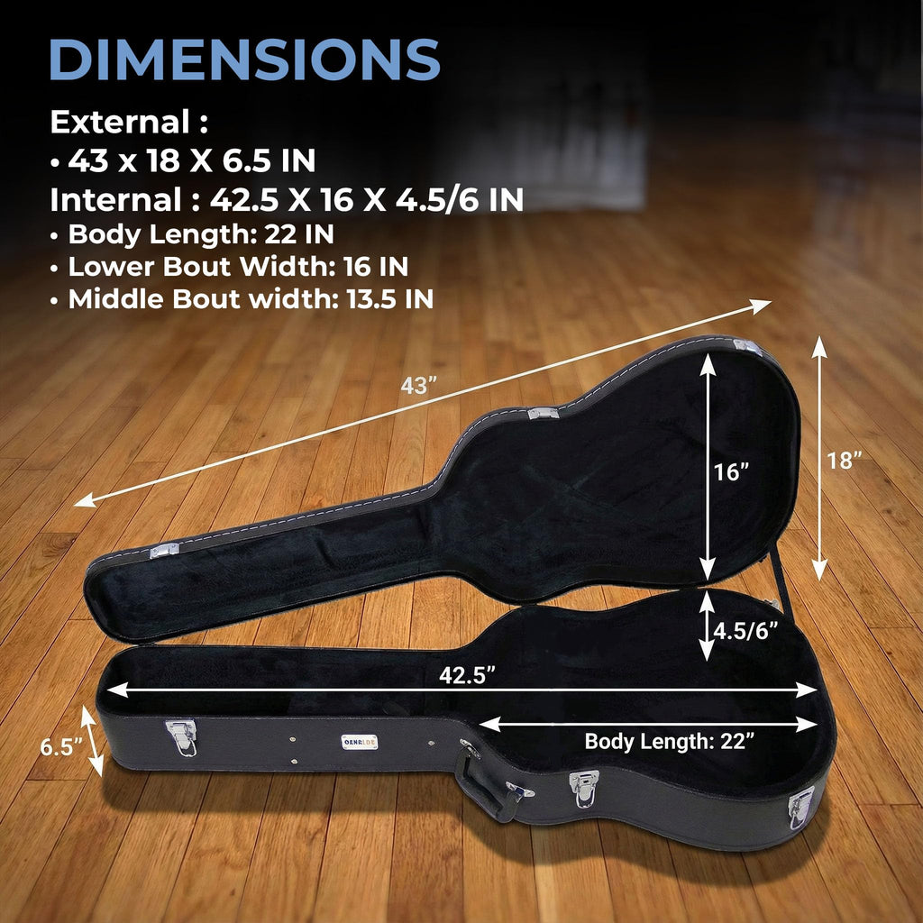 Black Acoustic Guitar Hardshell Case with Accessory Compartment W71338