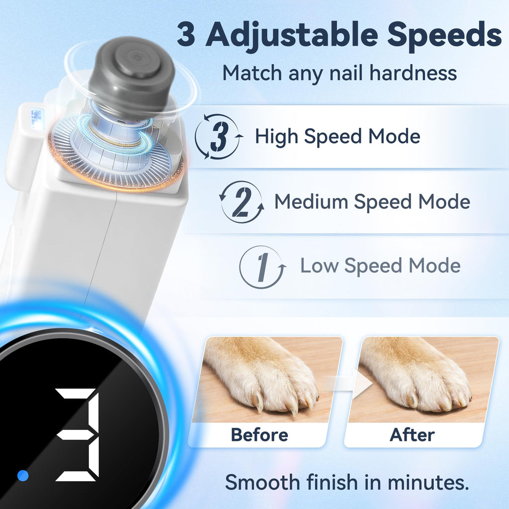 2-in-1 Quiet Electric Pet Nail Clipper & Grinder with Light J63293