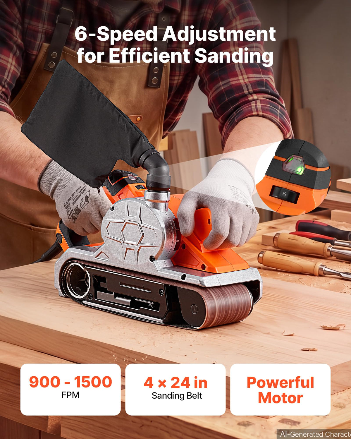 11.5A 4" x 24" Variable Speed Belt Sander H186031