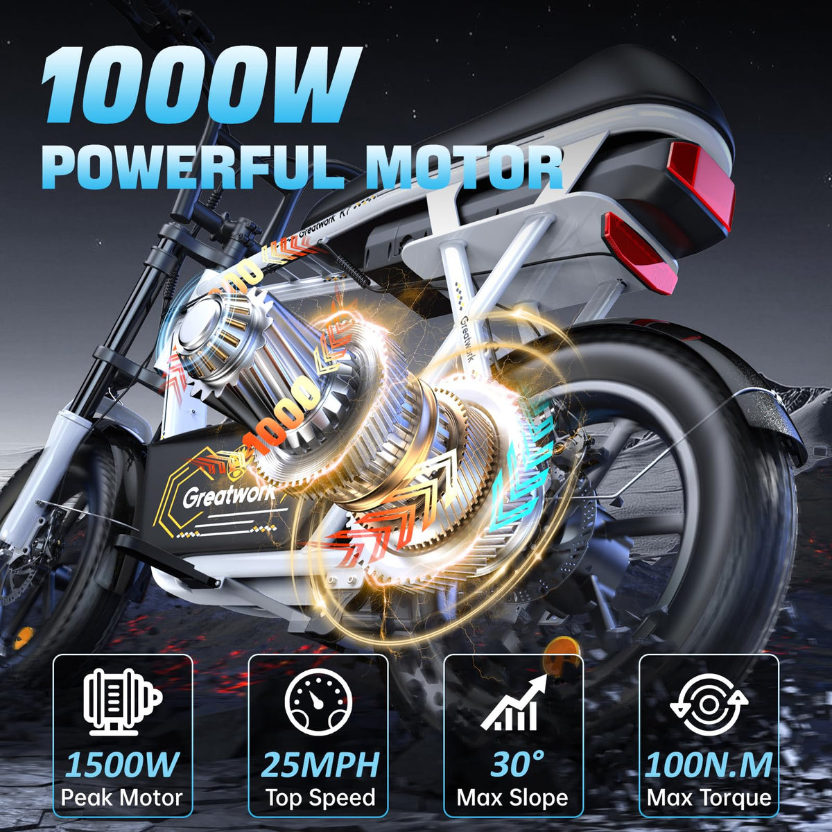 1500W Peak Electric Scooter with Large Battery M782