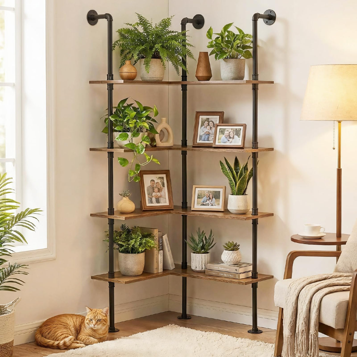 Industrial Pipe Corner Bookshelf M330