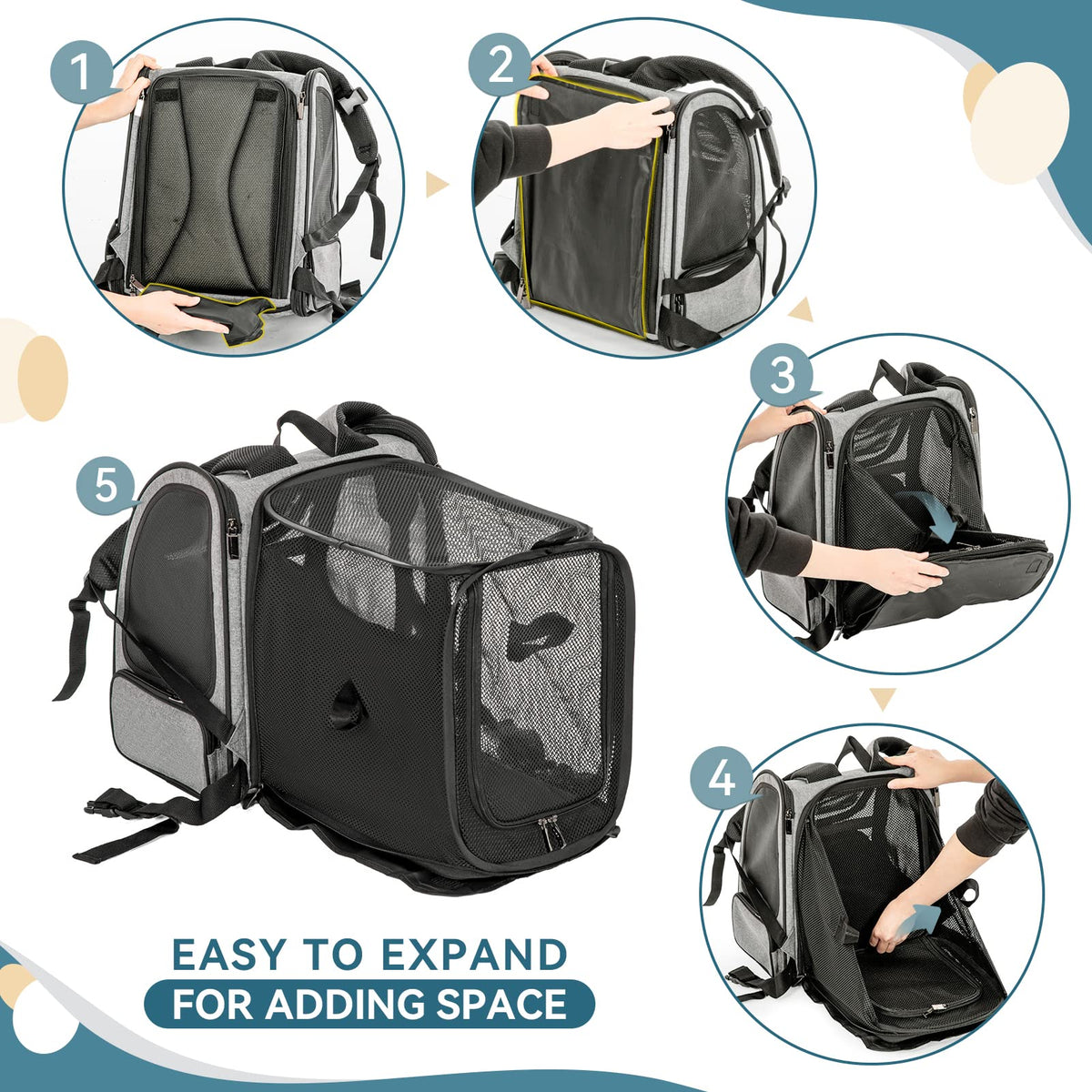 Dog Backpack Carrier with Fleece Mat Q761