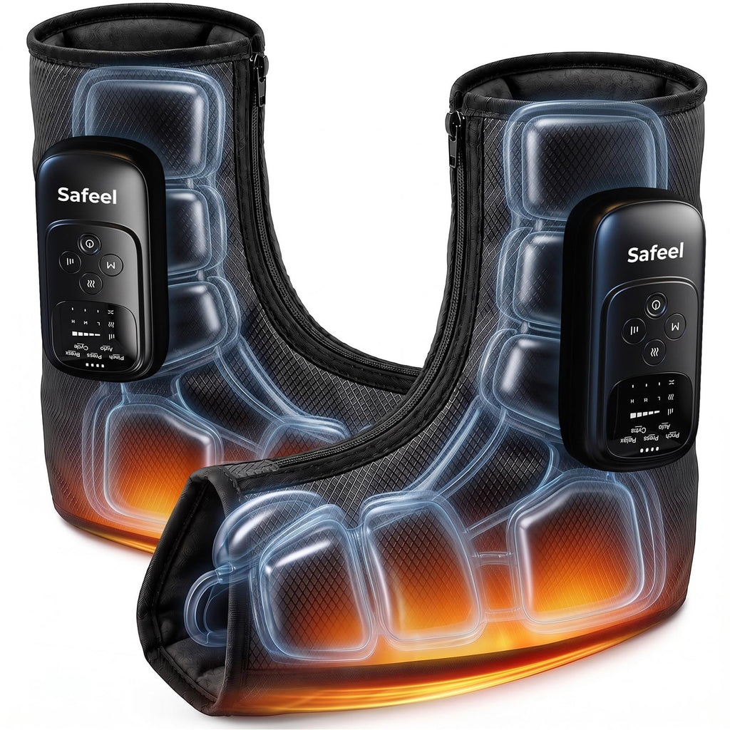 2 Pack 4-in-1 Air Compression Foot Massager with Heat B3376