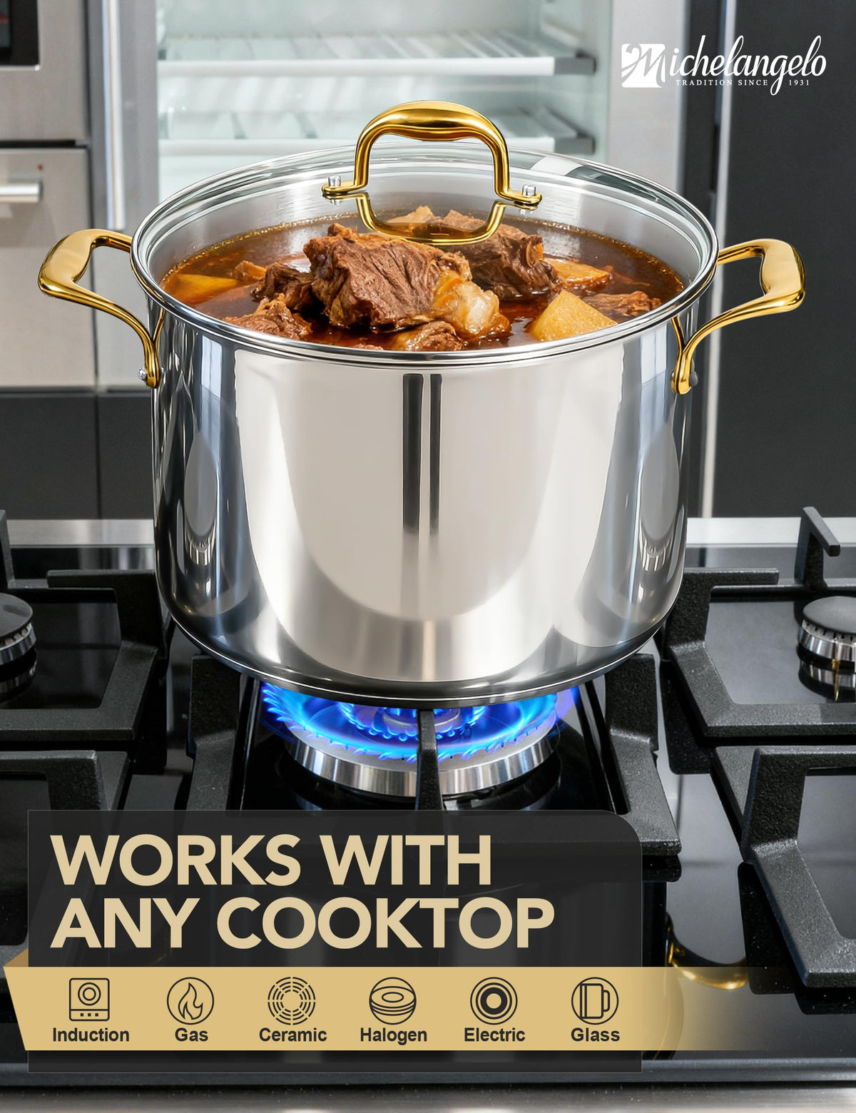 20 Quart Stainless Steel Stock Pot with Lid F12660