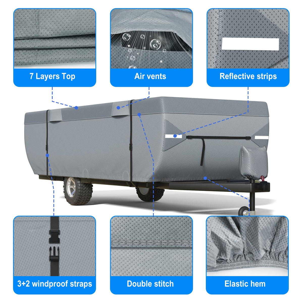 9 Layers 12-14ft Tent Trailer Cover Y551