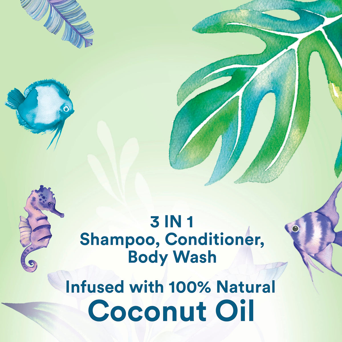 3 in 1 Shampoo Conditioner Body Wash with Coconut Oil 16.5 oz J929132