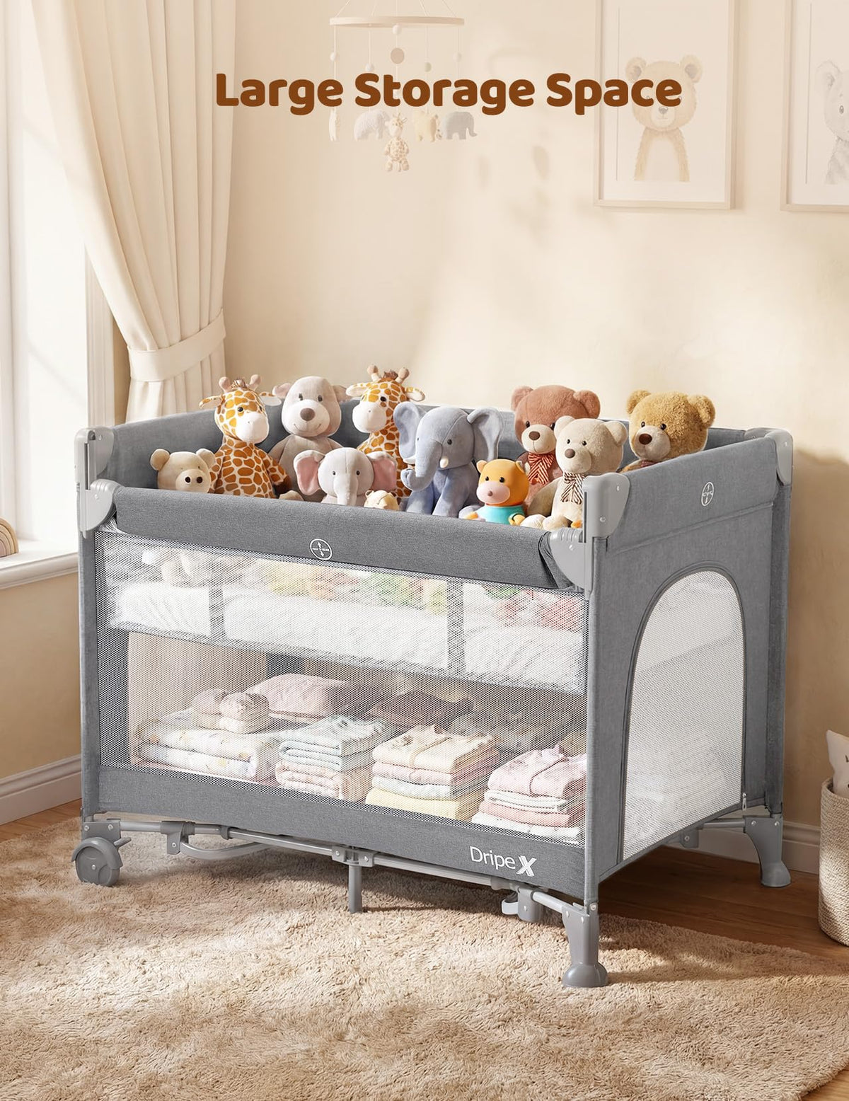5 in 1 Baby Bassinet Light Grey P681