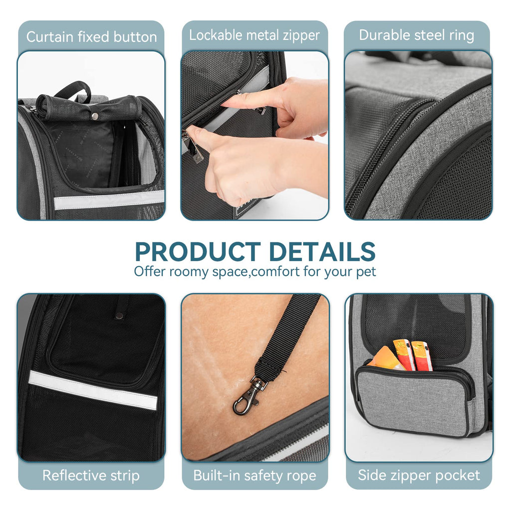 Dog Backpack Carrier with Fleece Mat Q761
