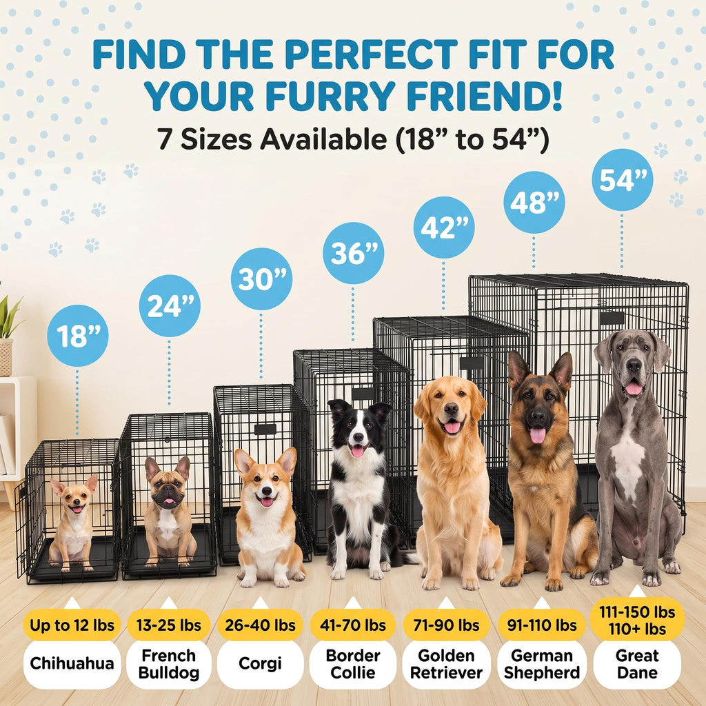 48inch 2-Door Foldable Metal Wire Dog Crate E2522
