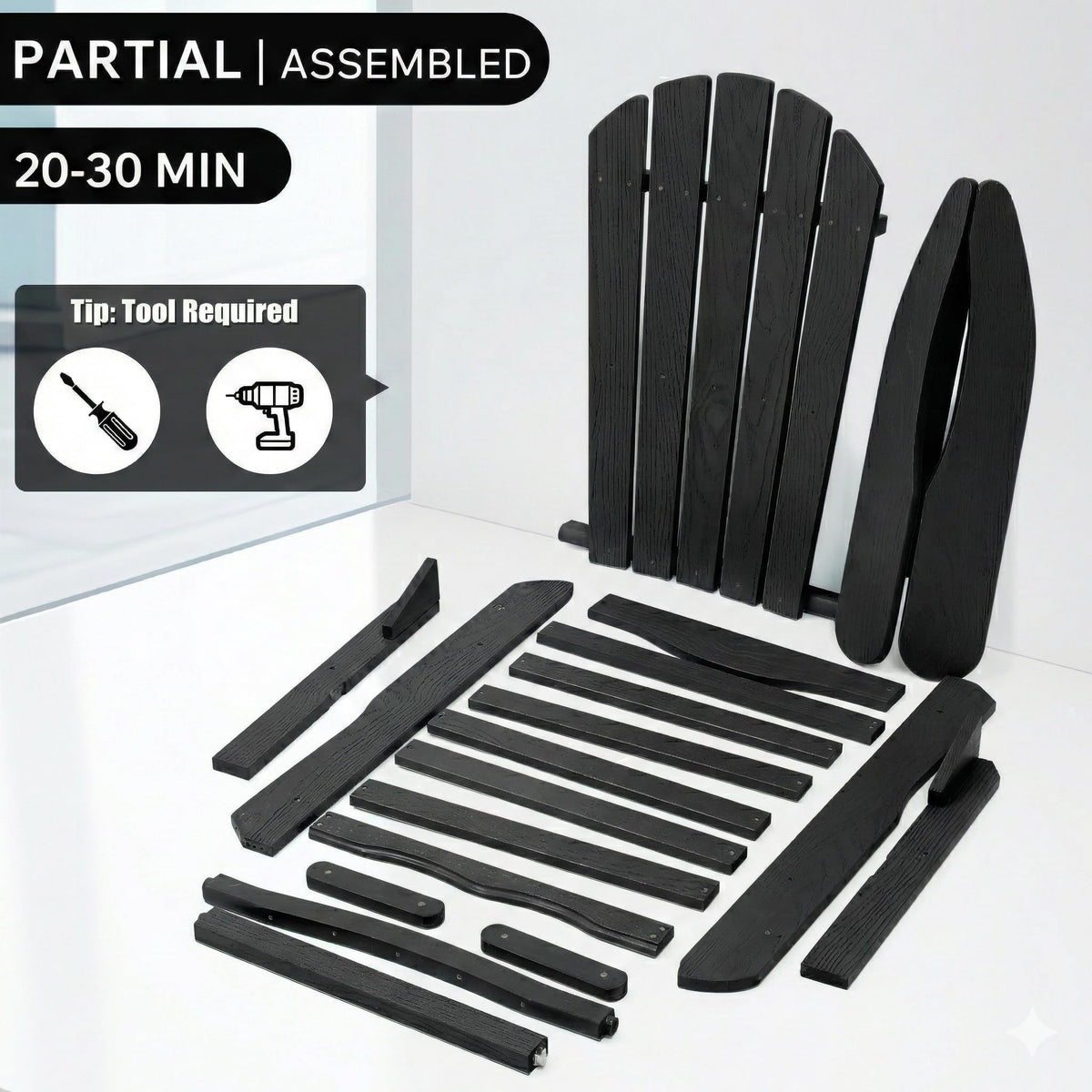 Folding Solid Cedar Wood Adirondack Chair E5697