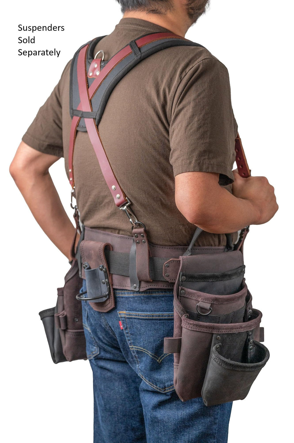 Top Grain Leather Tool Belt 18 Pockets A91781