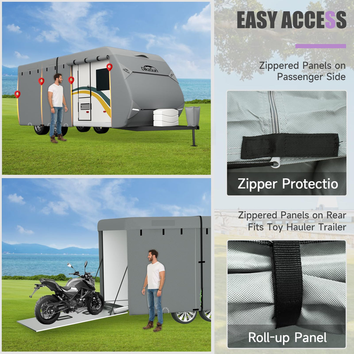 7 Layers Waterproof RV Cover Fits 35'- 38' Travel Trailer O724708