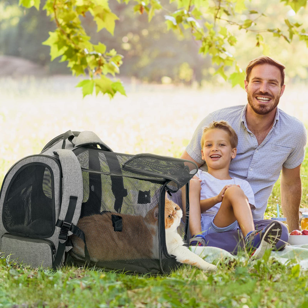 Dog Backpack Carrier with Fleece Mat Q761