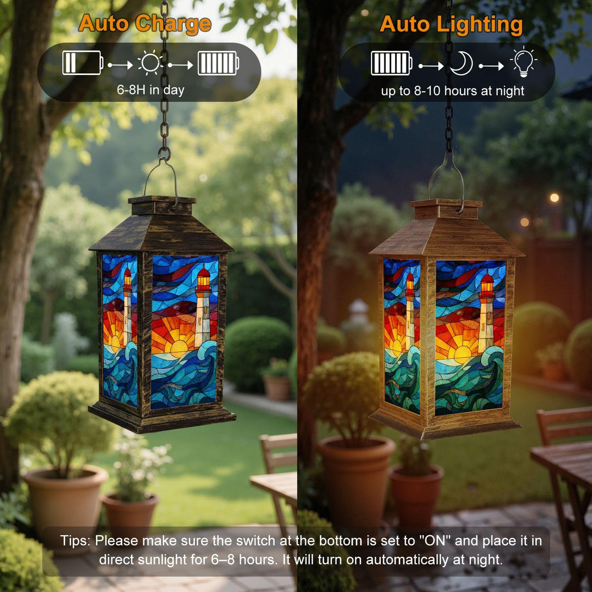 Solar Powered Waterproof Outdoor Hanging Lantern M396