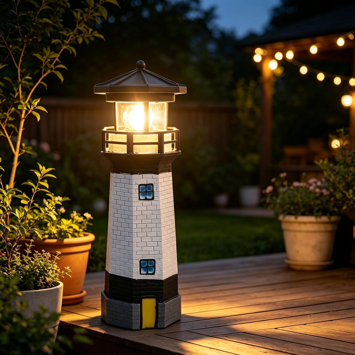 Solar Lighthouse Rotating Beacon Light O114756