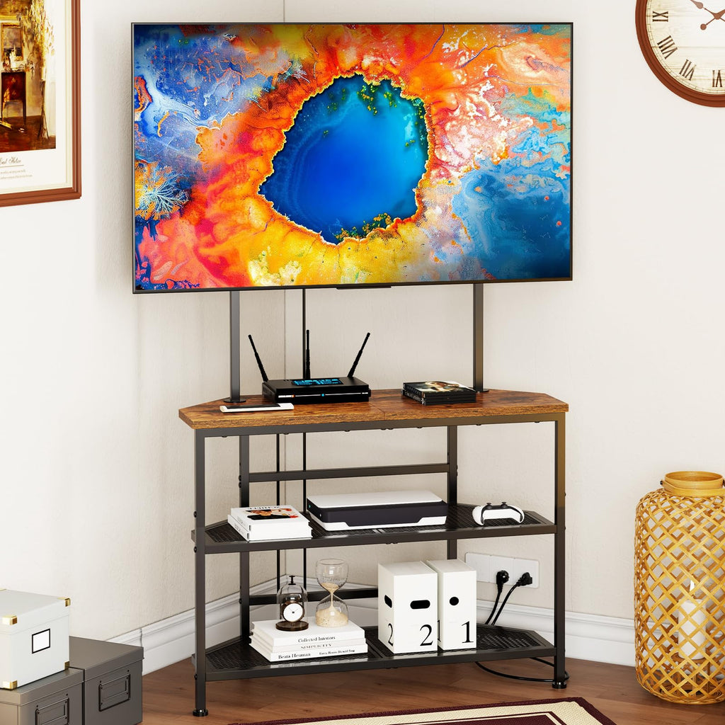 23" to 60" Corner TV Stand with Mount and Storage Shelves U267571