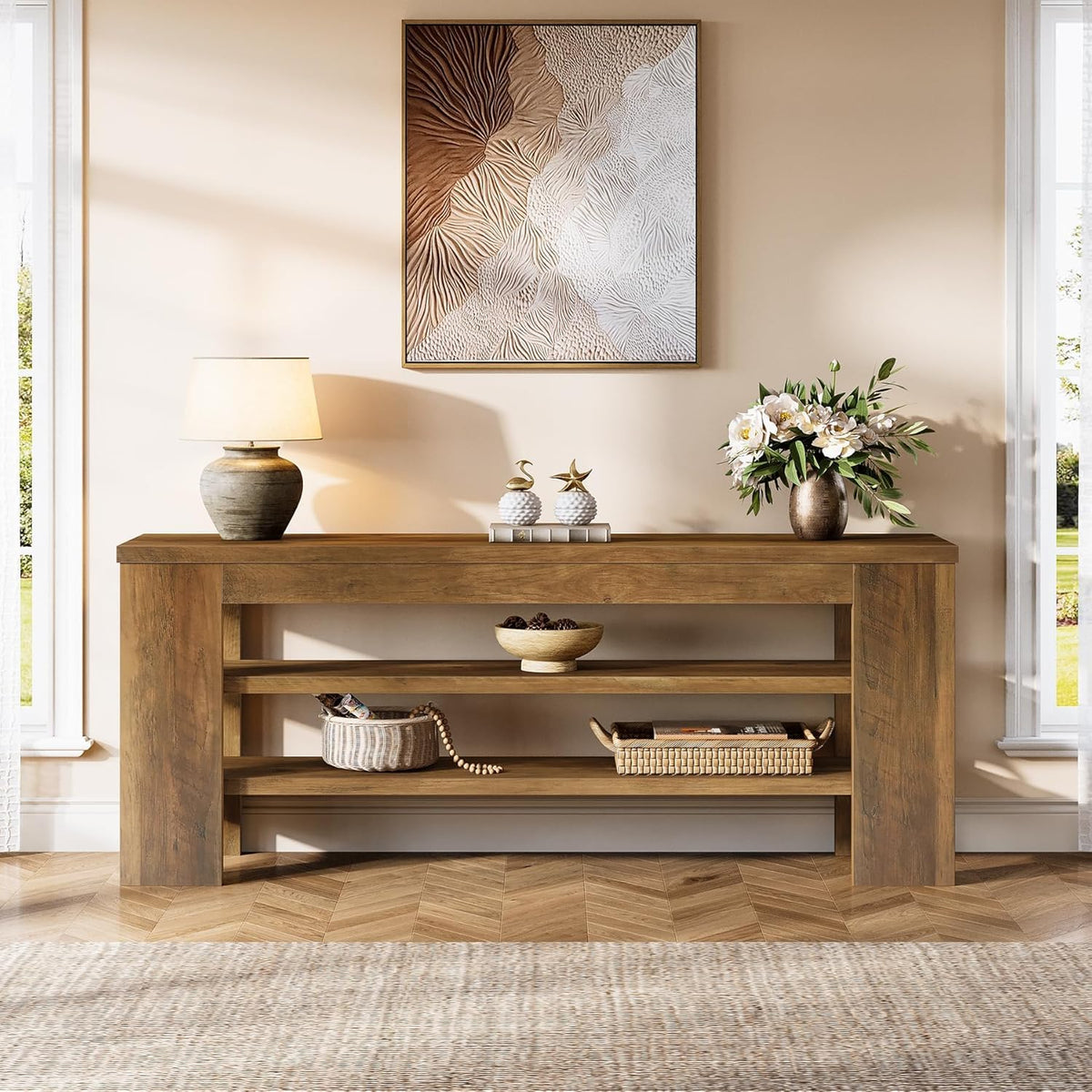47" TV Stand with 3-Tier Open Storage Shelves Q3259