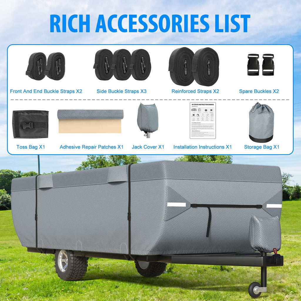 9 Layers 12-14ft Tent Trailer Cover Y551