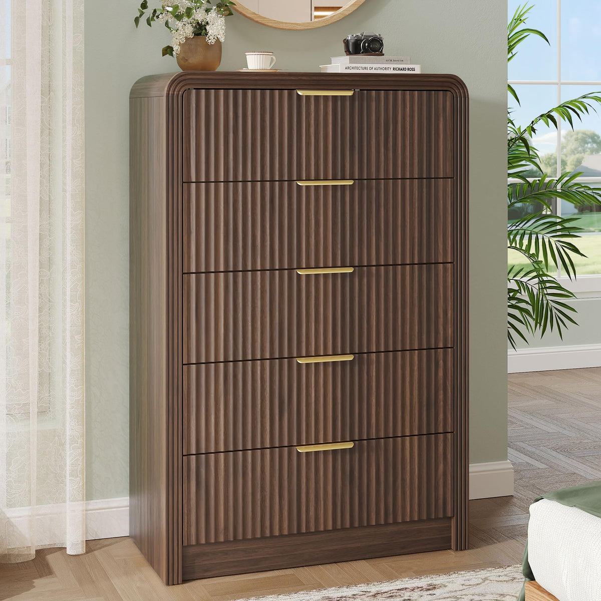 Fluted 5 Drawers Dresser L40485