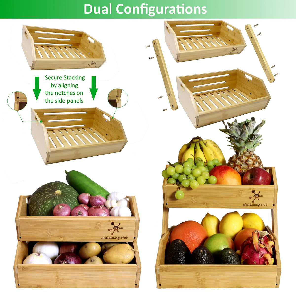 Bamboo Stacking Storage Bin O26121