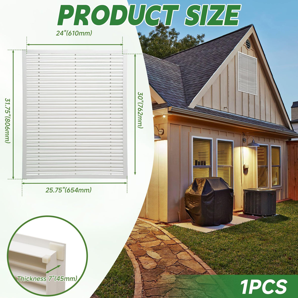 24 x 30 Inch Gable Vent V114