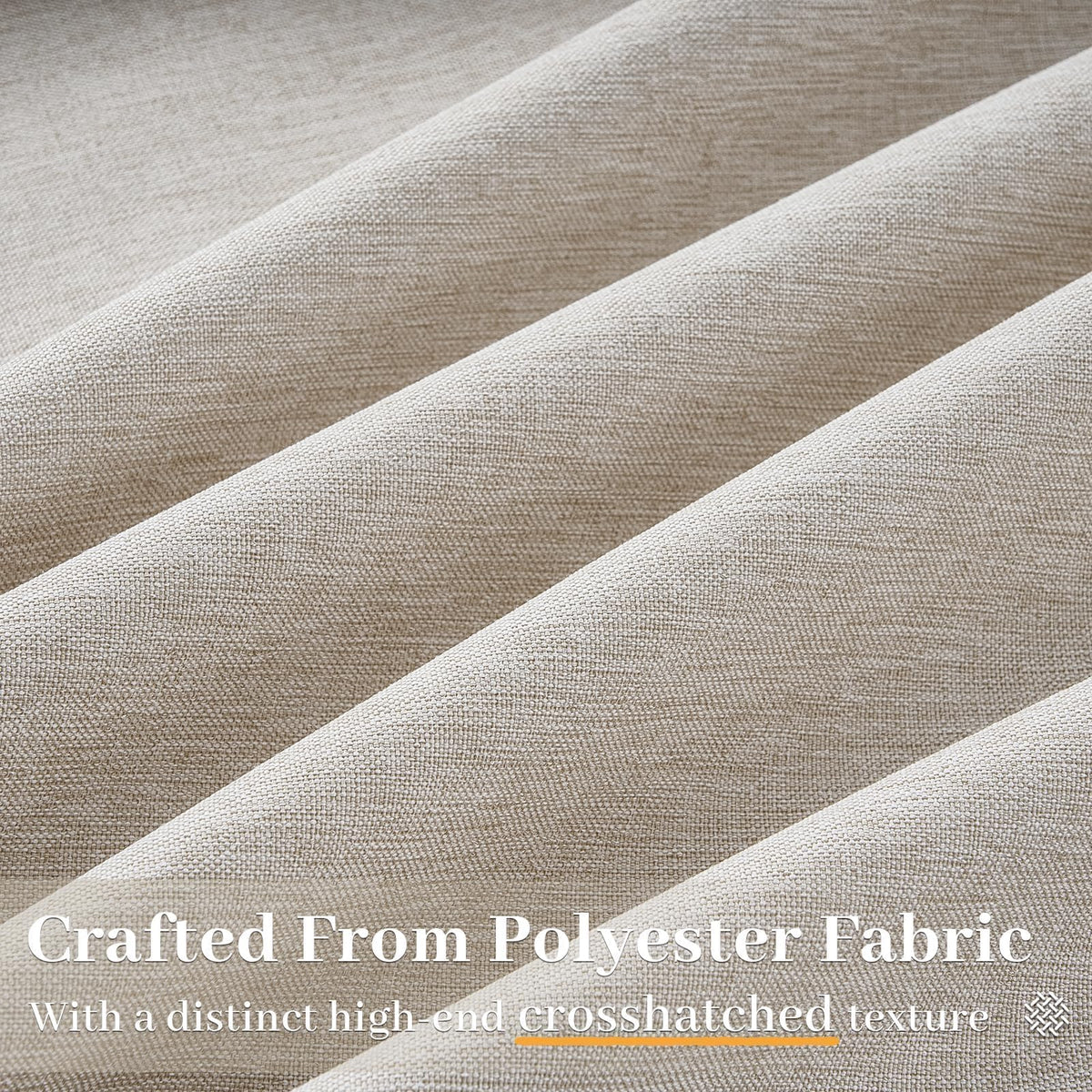 Oatmeal Linen Curtains 108 Inches Long Semi Sheer Pinch Pleated 2 Panels M440