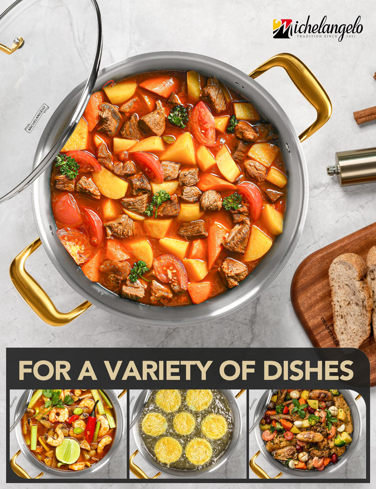 20 Quart Stainless Steel Stock Pot with Lid F12660