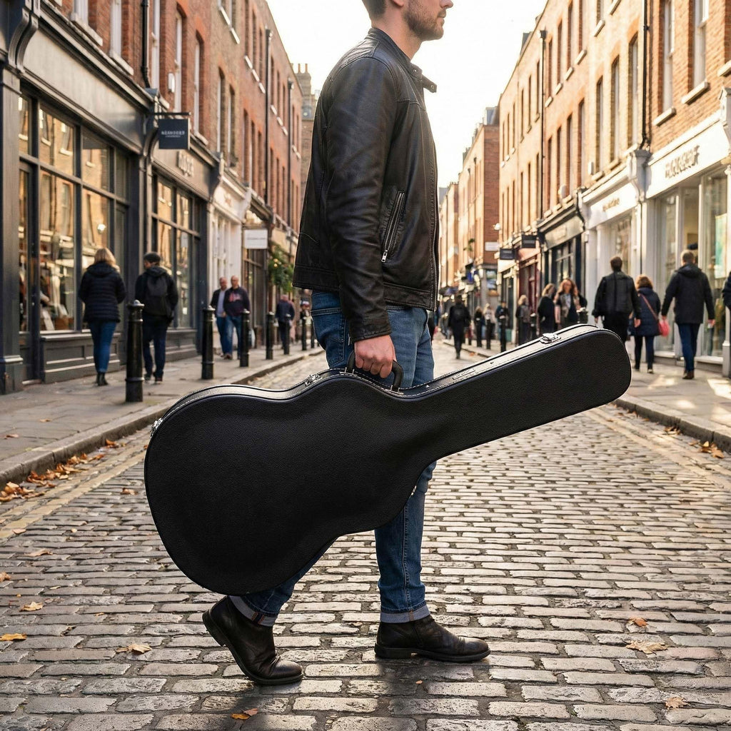 Black Acoustic Guitar Hardshell Case with Accessory Compartment W71338