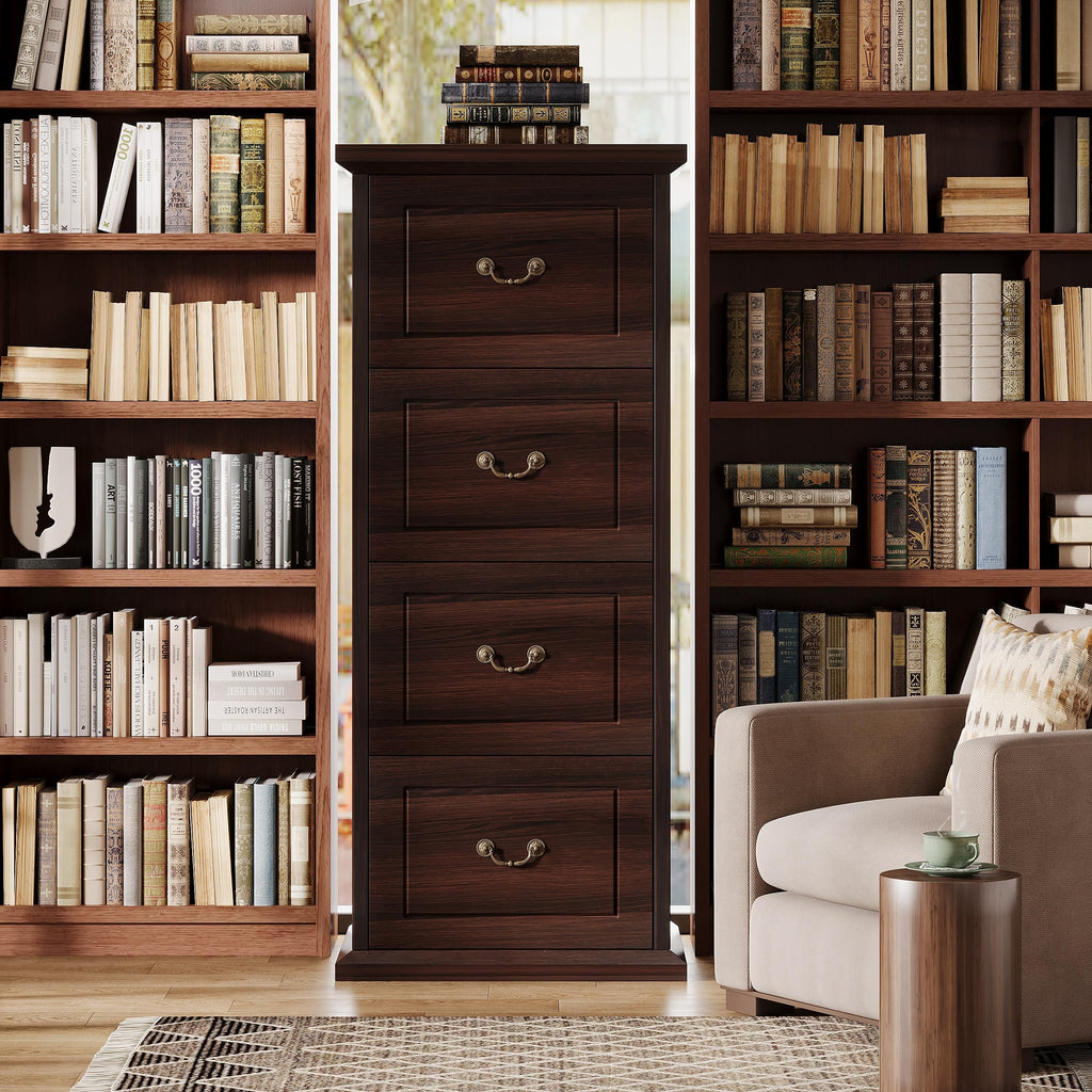 4 Drawer Walnut File Cabinet W473797